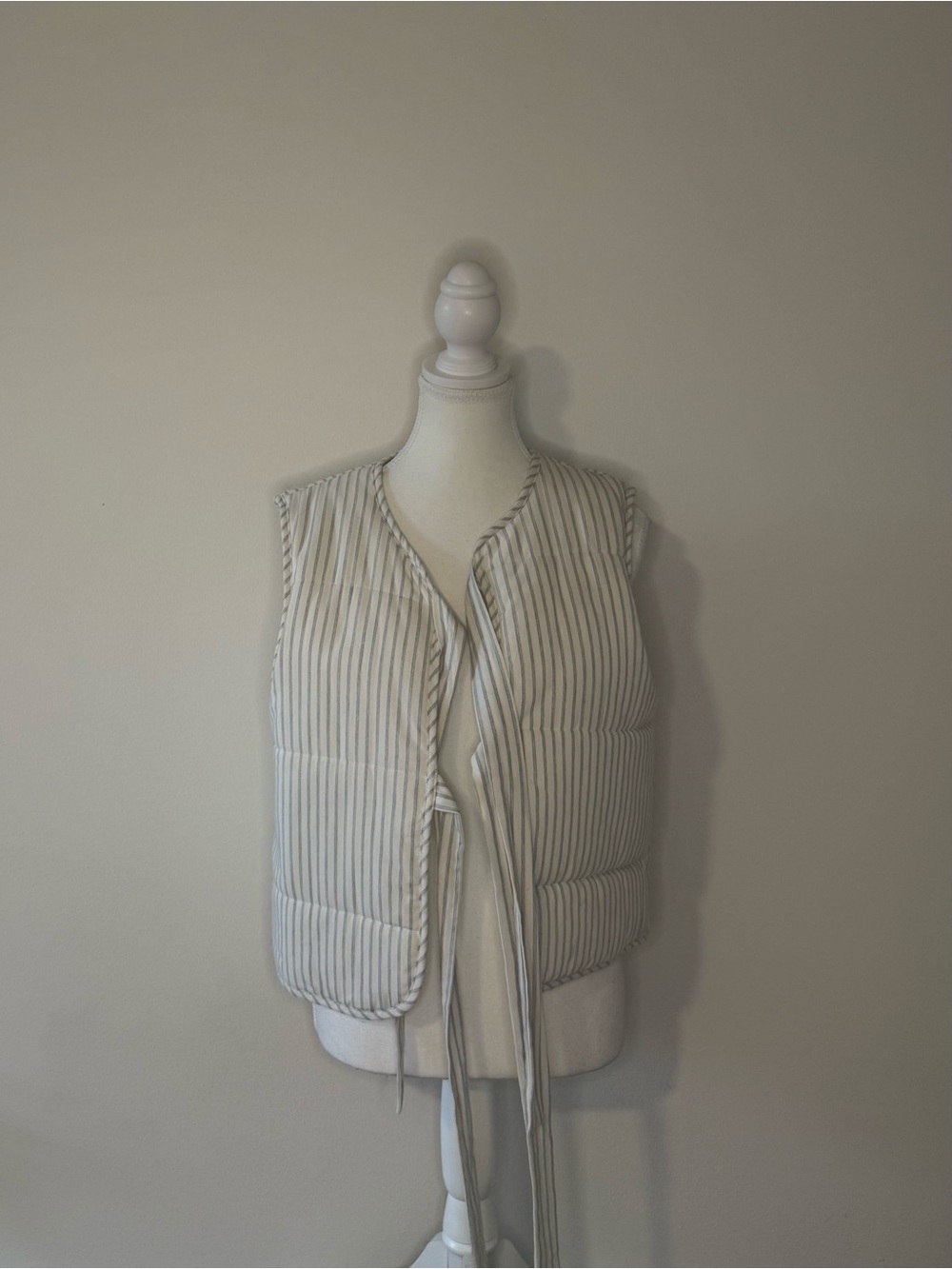 Pants Store Striped Cropped Tie Vest